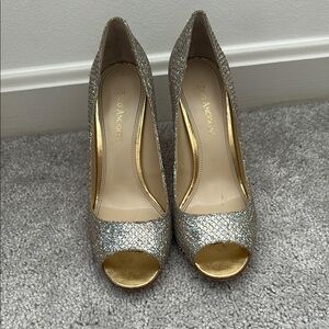 Enzo Angiolini Silver and Gold High Heels